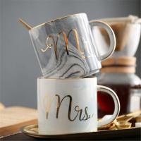ราคา Drinking Milk Cup Christmas Coffee Couples Holder With Lid Bottle Mug For Marble Tea Cups Set Ceramic Water Glass Pots MR MRS (21574100551)