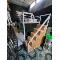 ราคา เตียงเหล็กชั้นลอยมีตู้ใต้เตียง เก็บของได้ แข็งแรงไม่โยกเลย จัดส่งฟรี (21982810288)