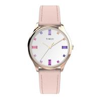 ราคา TIMEX TW2V76400 RAINBOW นาฬิกาข้อมือผู้หญิง สายหนัง สีชมพู หน้าปัด 32 มม (20671054747)