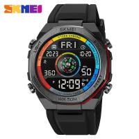 ราคา SKMEI Dual Display Electronic Watch With Compass and Calorie Function 50m Waterproof Mutifunctional Sports Fashion Wristwatches For Men 2209 (21869355237)