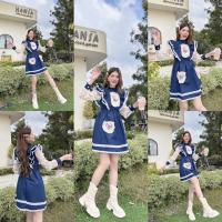 ราคา ป้าย Love lady เดรสยีนส์สั้นวินเทจแต่งขอบลูกไม้ อกแต่งระบายชั้นๆ แขนยาวลูกไม้ แต่งกระเป๋า น่ารักมาก (22157887654)