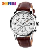 ราคา SKMEI นาฬิกาแฟชั่นผู้ชายสแตนเลสธุรกิจหนังสบายๆนาฬิกาข้อมือกันน้ำสำหรับผู้ชาย9070 (14290715497)