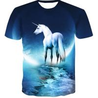 ราคา เสื้อยืดผู้ชายเสื้อยืดพิมพ์ลายม้าชายปี3Dเสื้อแขนสั้นลายม้าตลกใส่สบาย (22088243911)