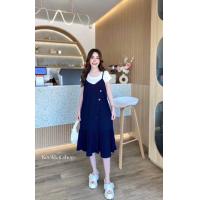 ราคา ชุดคลุมท้องเอี๊ยมสายเดี่ยวงานกระดุม ชุดคลุมท้องสาวอวบ อก 36 44 เอี๊ยมถอดใส่กับเสื้อตัวอื่นได้หลายสไตล์ (22170574449)