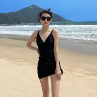 ราคา 40 58kg ชุดเดรสเซ็กซี่ สายเดี่ยวโชว์ผิว เปิดหลังผูกคอ พร้อมออกงาน กระโปรงผ่า 2341 (18767886031)