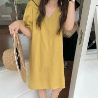 ราคา ชุดเดรสกระโปรงสั้น เดรสมินิสีน่ารักสดใส เดรสเรียบๆสไตล์เกาหลี ชุดเดรสกระโปรงใส่เที่ยวสวยๆพร้อมส่ง (21308095693)