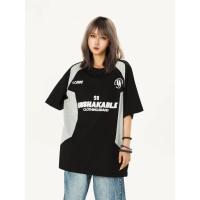 ราคา proman แบรนด์ยอดนิยม เย็บติดกัน กีฬา แขนสั้นผู้ชาย Hiphop แนววินเทจ แข่งรถ เสื้อยืด ฤดูร้อน (22157909339)