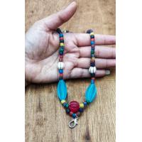 ราคา สร้อยคอลูกปัดหินโบราณ สร้อยคอหินหลากสียาว18 ยาว20 (12487978154)