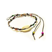 ราคา สร้อยข้อเท้าเชือกถัก ลาย เปลือกหอย สายแบบผูก (22095652860)