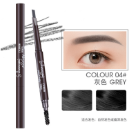 ราคา ดินสอเขียนคิ้ว กันน้ำ Double eyebrow pencil กันน้ำ ดินสอเขียนคิ้วแบบหมุน 2 in 1 มีแปรงปัดคิ้วในตัว มี 5 สีให้เลือก (18246413493)