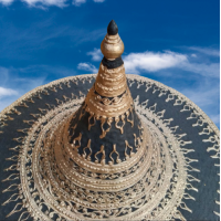 ราคา หมวก หมวกนักรบ หมวกโบราณ หมวกทหารโบราณ หมวกพระนเรศวรมหาราช ก19xส11นิ้วเดินเส้นทอง หมวกพระเจ้าตาก หมวกขุนนางนักรบ หมวกกษัตริย์ หมวกแก้บน (13323294309)