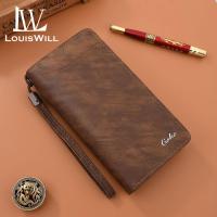 ราคา LouisWill กระเป๋าสตางค์สีทึบใหม่ย้อนยุคถุงใส่เหรียญยาวซิปกระเป๋าเงินทรงคลัทช์ตำแหน่งบัตรหลายใบ ID เครดิตผู้ที่ใส่บัตรกระเป๋าใส่เหรียญกระเป๋าสตางค์ธุรกิจกระเป๋าสตางค์ PU นุ่ม (22143332095)