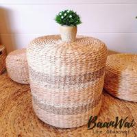 ราคา บ้านหวาย สตูล สตูลทรงกลม สตูลผักตบชวา (22255812969)
