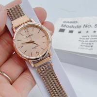ราคา ใหม่ล่าสุด นาฬิกาข้อมือผู้หญิง นาฬิกาแฟชั่น casio สีใหม่ หน้าปัดขอบเพชร ขนาด 36 มม กันน้ำได้ สายแม่เหล็ก ไม่ต้องตัดสายสวมใส่ง่าย ฟรี ถ่านสำลอง (21597797548)