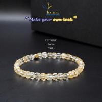 ราคา กำไลหิน ซิทริน Citrine หินแท้100 ขนาด 4mm ทรงลูกบาศก์ เจียรเหลี่ยม สร้อยข้อมือหิน หินนำโชค หินมงคล หินเสริมดวง สร้อยข้อมือหิน (16465939733)