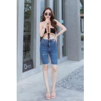 ราคา กางเกงยีนส์สามส่วนเอวสูงผ้ายืด กางเกงยีนส์ผู้หญิงสามส่วนผ้ายืดเอวสูงเข้ารูปเก็บทรงสวย กางเกงยีนส์ผู้หญิงขาสั้น (19944057272)