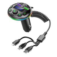 ราคา KEBETEME 4 8A 3 IN 1ที่ชาร์จแบตในรถบลูทูธสายชาร์จเร็ว5 0 FM ส่งสัญญาณแฮนด์ฟรีเครื่องรับสัญญาณเสียง (21051731175)