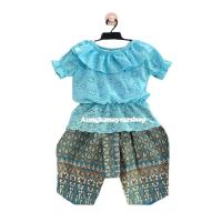 ราคา ชุดไทยเด็ก ชุดไทยเด็กผู้หญิง ชุดไทยโจงกระเบนเด็ก ชุดไทยใส่ไปโรงเรียน ชุดไทยเด็กโต เสื้อลูกไม้ โจงกระเบน (14291992909)