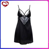 ราคา Women Sleeveless Sleepdress Casual Lace Cutout V Neck Dress Summer Adjustable Spaghetti Strap Pajama Skirt (21734142841)