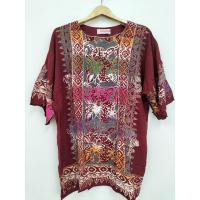 ราคา เสื้ออินโดแท้ ผ้าบาติกคอกลมแขนสั้นไซส์ใหญ่พิเศษ จัมโบ้XXL (15257155495)