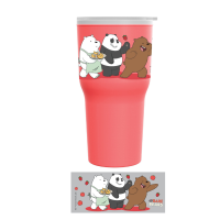 ราคา แก้วเก็บความเย็น PU ลาย We Bare Bears สีแดง สีเหลือง ขนาด 24 OZ (21630352382)