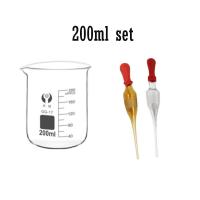 ราคา 5ml 100ml 150ml 200ml 250ml 300ml 400ml 500ml Borosilicate Glass Low Form Beaker with Glass Dropper Chemistry Lab Heavy Wall (19793834270)