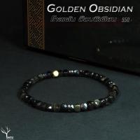 ราคา กำไลหิน โกลเด้น อ็อบซิเดียน Golden Obsidian หินแท้100 ขนาด 4mm ทรงลูกบาศก์ เจียรเหลี่ยม สร้อยข้อมือหิน หินนำโชค หินมงคล หินเสริมดวง สร้อยข้อมือหิน (16521968629)