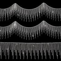 ราคา ขนาด 45 90 cm Rhinestone เข็มขัดตัด แต่งลูกปัด Rhinestone ริบบิ้นสาย Tassel สำหรับอุปกรณ์เสริมเสื้อผ้ากางเกงยีนส์ตก แต่ง DIY (21471751688)