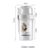 ราคา Portable Breakfast Oatmeal Cereal Food Container Yogurt Salad Cup Container with Fork Bento Food Bowl Kitchen Lunch (21495424196)
