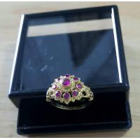 ราคา แหวนทับทิมตัวเรือนทองเหลือง งานไทยโบราณ แหวนทองเหลืองแบบโบราณประดับพลอยหลากสีตามวันเกิด BR 19 (15713153930)