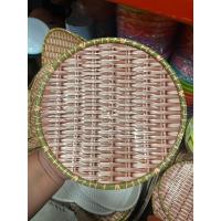 ราคา ถาดพลาสติกลายไม้ไผ่สาน มีทรงกลม และะสามเหลี่ยม (21431175382)