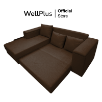 ราคา Wellplus โซฟาผ้าปรับนอน L shape โซฟาปรับนอน 3 ที่นั่ง รุ่น ปรับขนาดได้ นอนสบาย แถมฟรีหมอน 3 ใบ (21992159388)