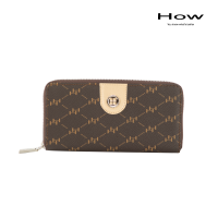 ราคา How กระเป๋าสตางค์แบบพับยาวซิปรอบ รุ่น HHW0491 สีน้ำตาล (22381311678)