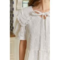 ราคา Puffypleats เดรสสั้นคอปก ทรงปล่อย ระบายสองชั้น ผ้าชีฟองลูกไม้ทั้งตัว รุ่น AVA DRESS (21376275285)