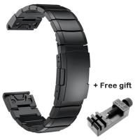 ราคา สายนาฬิกา26 22 20มม สำหรับ Garmin Fenix 6 6X Pro 5 5X Plus 3ชม วงเหล็กสแตนเลส Fenix6 Fenix5นาฬิกาสายรัดข้อมือออกได้อย่างรวดเร็ว (17256347760)