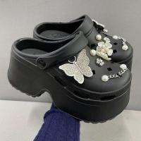 ราคา รองเท้าเสริมส้น รองเท้าส้นตึก รองเท้าหัวโต พื้นสูง 8cm ใช้วัสดุ EVA ยางพื้นนิ่มใส่สบายมากๆ แถมตัวติดน่ารักๆ sy185 (21992251217)