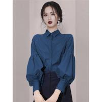 ราคา Green Stripe Shirt Women Long Sleeve Loose Blouse Korean Style Fashion Casual Office Tops 2023 (20058430015)