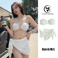 ราคา Victorias Sunshineชุดว่ายน้ำหญิง บิกินี่3ชิ้น สีขาว เกาะอก สไตล์เซ็กซี่ ไลฟ์สดลด50 0313 (22201747706)