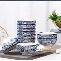 ราคา QIQI จานเซรามิก ชาม ถ้วย มีสไตล์จีนสีน้ำเงิน 3ใบ ชุด (11742536405)