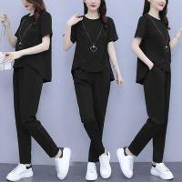 ราคา ชุดผู้หญิงไซส์ใหญ่ชุดเก็บเนื้อทรงหลวมสำหรับคนอ้วนชุดฤดูร้อนปี2022ชุดสองชิ้นแฟชั่นเรียบง่ายคลุมท้องใส่แล้วดูผอมเพรียวสำหรับสาวอวบ (20033133030)