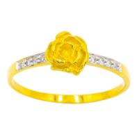 ราคา Happy Jewelry แหวนเพชรของแท้ ดอกกุหลาบ เพชรแท้เกสร ทองแท้ 9k 37 5 ME704 (16915540258)