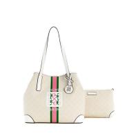 ราคา Nine West DELAINE Womens Tote Bags Cream Logo White (21501259338)