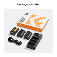 ราคา K F Canon LP E6 battery 2 pack dual slot battery charger kit LP E6NH LP E6N LP E6 (22142635214)