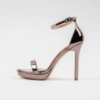 ราคา รองเท้าส้นเข็ม หนังแก้ว สูง 4 5 นิ้ว ทรงเปิดหน้าเท้า มีสายรัดข้อ เสริม Platform 1 นิ้ว รุ่น 9 3188 (21407359515)