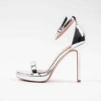 ราคา รองเท้าส้นเข็ม หนังแก้ว สูง 4 5 นิ้ว ทรงเปิดหน้าเท้า มีสายรัดข้อ เสริม Platform 1 นิ้ว รุ่น 9 3188 (21407359527)