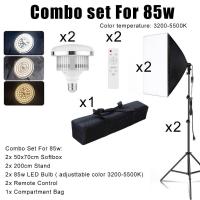 ราคา Continuous Lighting Softbox Studio Light Kit LED 150w ADJUSTABLE COLOR 3200 5500K with Wireless Remote (22156603842)
