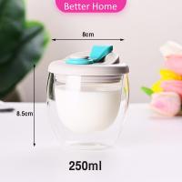 ราคา Better แก้วใสสองชั้น แก้ว แก้วกาแฟ สไตล์ ญี่ปุ่น แก้วน้ำ มีแก้วฝาซิลิโคน Double layer glass cup แก้วทนความร้อน ใส่ได้ทั้งร้อนเย็น (22147017771)