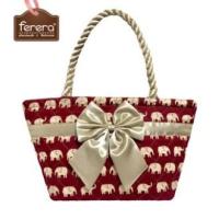 ราคา FERERA เฟอเรร่า กระเป๋าผ้าสะพายไหล่สายเกลียวกระเป๋าผ้าคอตตอน100 กระเป๋าผ้าซาติน100 (16443668908)