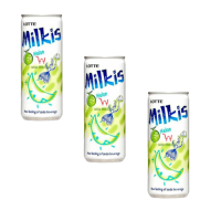 ราคา เครื่องดื่ม น้ำผลไม้เกาหลีผสมโซดา ลอตเต้ มิลคิส Lotte Milkis 250ml ครบ 5 รสชาติ นม แอปเปิ้ล เมล่อน สตอร์เบอรรี่ พีช 밀키스 (21829786368)