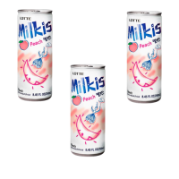 ราคา เครื่องดื่ม น้ำผลไม้เกาหลีผสมโซดา ลอตเต้ มิลคิส Lotte Milkis 250ml ครบ 5 รสชาติ นม แอปเปิ้ล เมล่อน สตอร์เบอรรี่ พีช 밀키스 (21829786365)